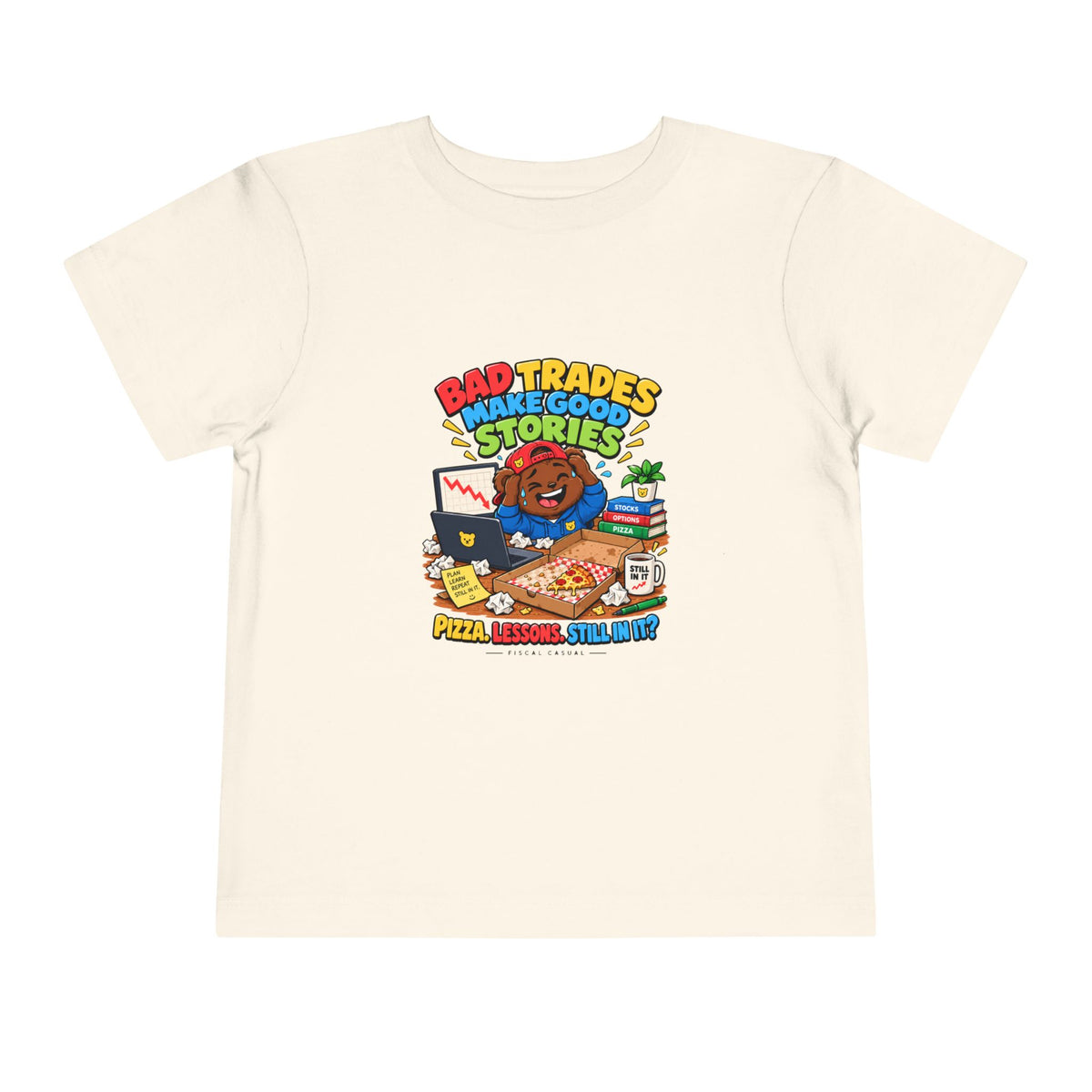 BEAR BAD TRADES. Toddler Tee | Funny Finance Kids Clothing