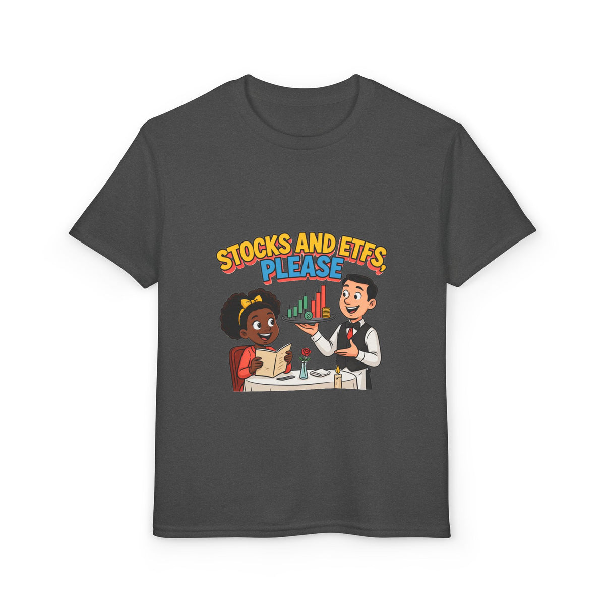 STOCKS AND ETFS, PLEASE. Girls' Youth Tee | Funny Finance Kids Clothing