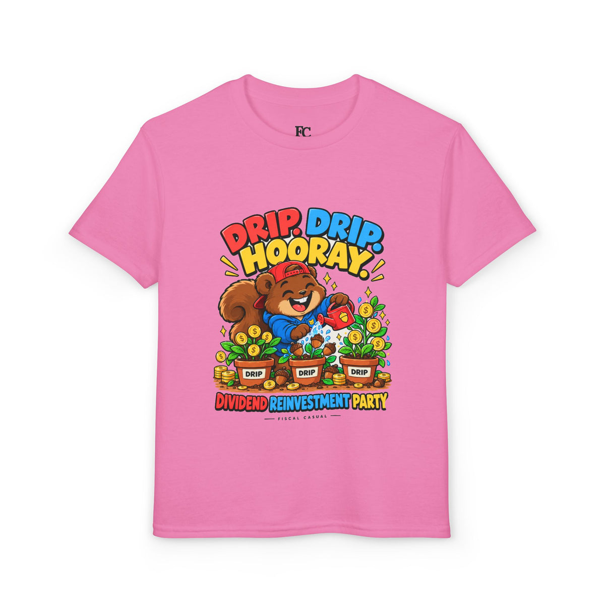 SQUIRREL DIVIDEND PARTY. Youth Tee | Funny Finance Kids Clothing