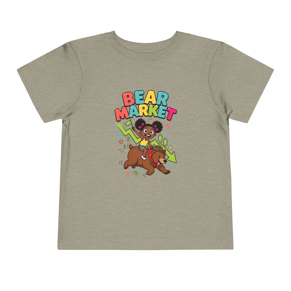 BEAR MARKET. Girls' Toddler Tee | Funny Finance Kids Clothing
