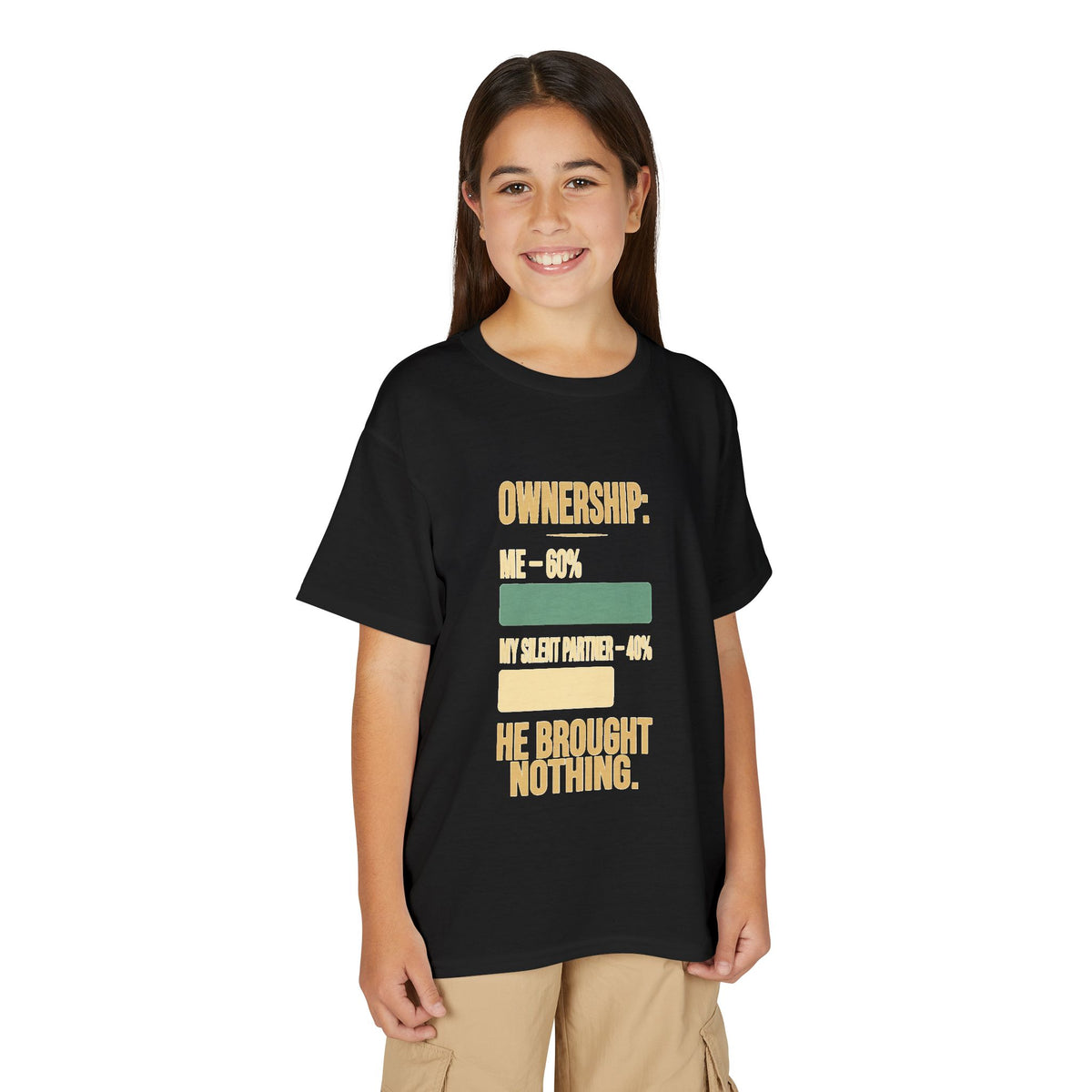 OWNERSHIP: HE BROUGHT NOTHING. Youth Tee | Funny Finance Kids Shirt