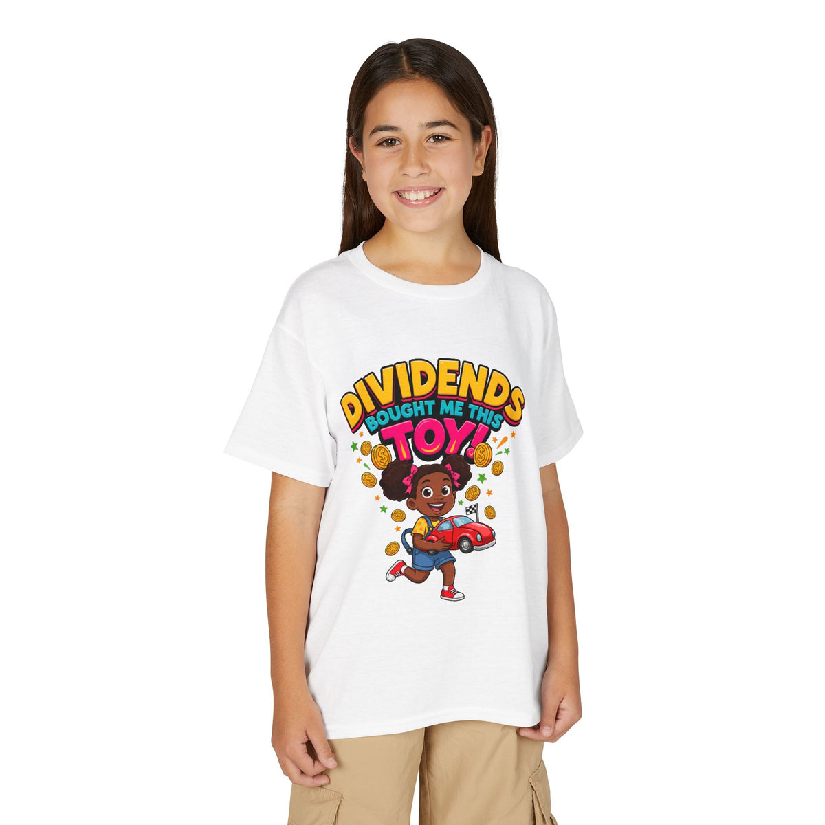 DIVIDENDS BOUGHT ME THIS TOY. Girls' Youth Tee | Funny Finance Kids Clothing