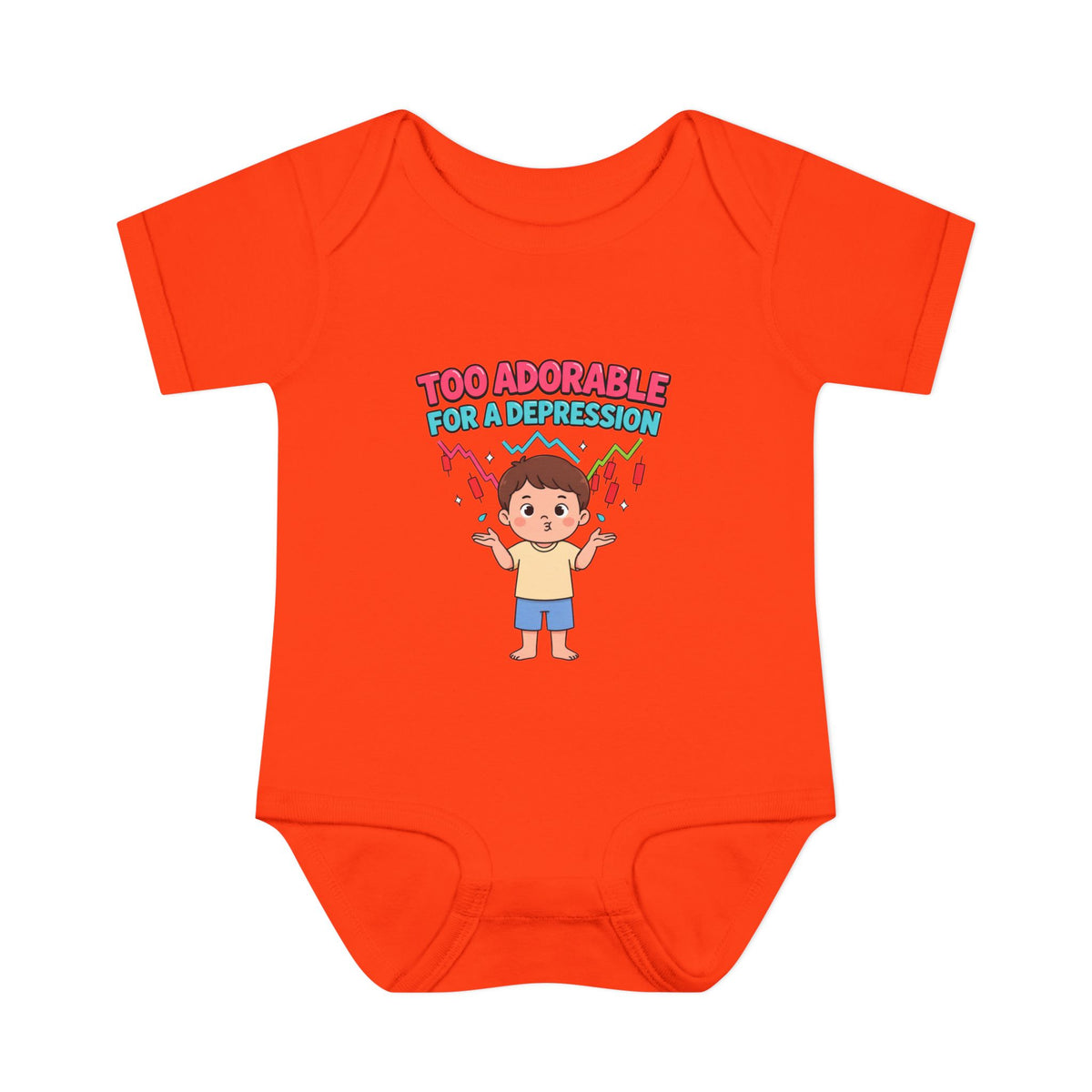 TOO ADORABLE FOR A DEPRESSION. Girls' Baby Bodysuit | Funny Finance Kids Clothing
