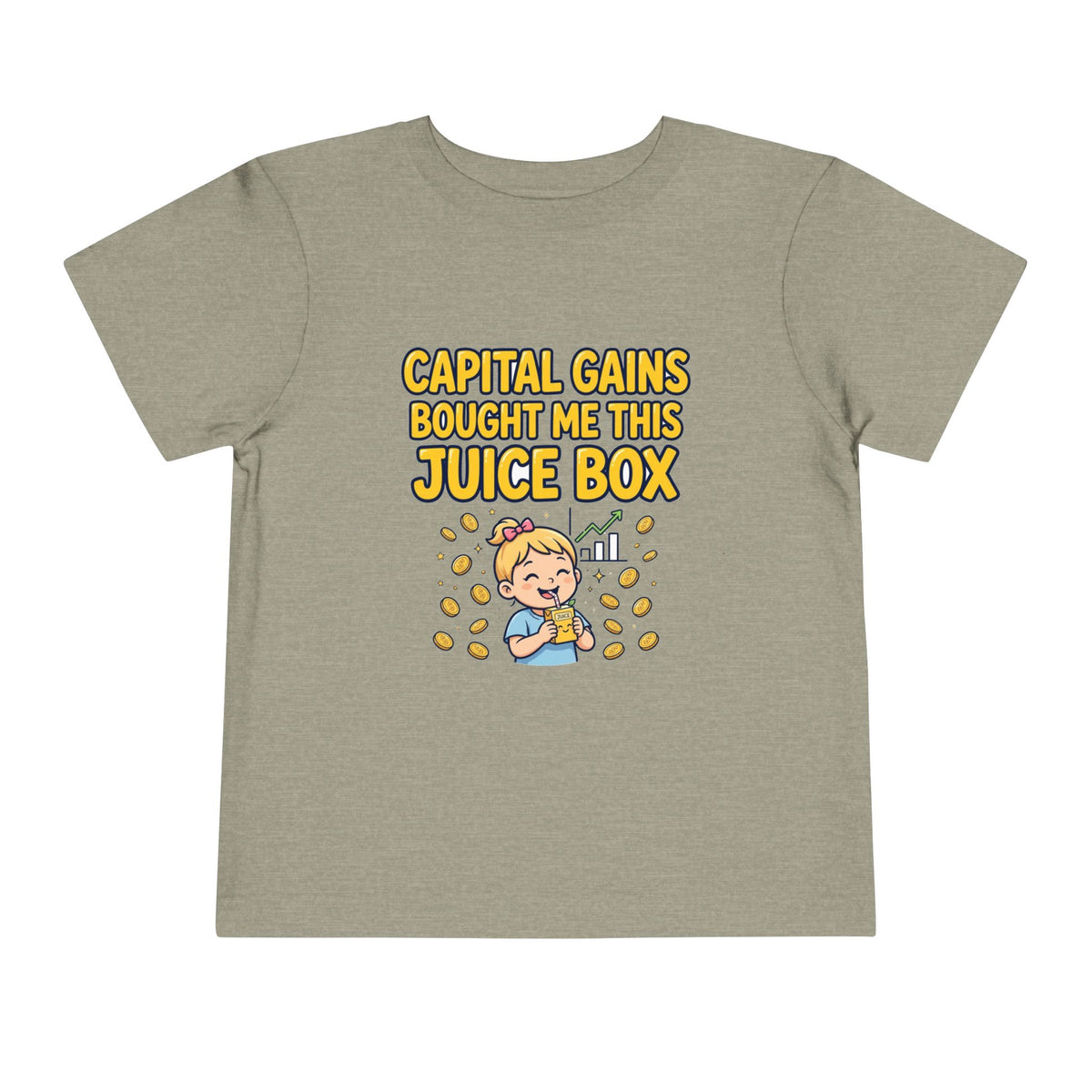 CAPITAL GAINS BOUGHT ME THIS JUICE BOX. Toddler Tee | Funny Finance Kids Clothing. Toddler Tee | Funny Finance Kids Clothing