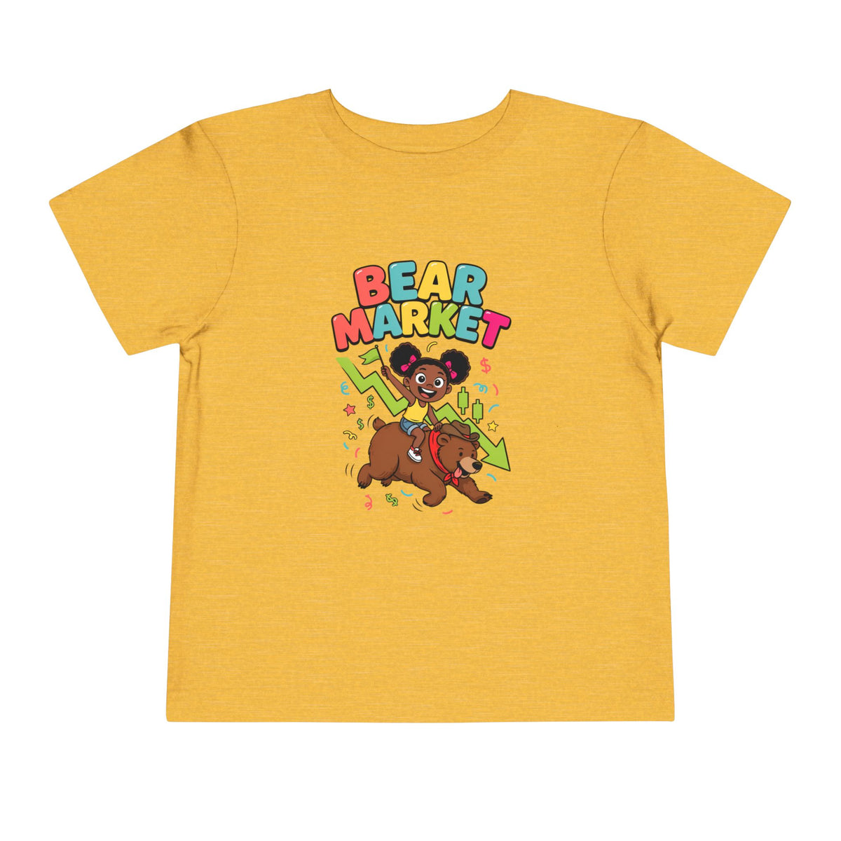 BEAR MARKET. Girls' Toddler Tee | Funny Finance Kids Clothing