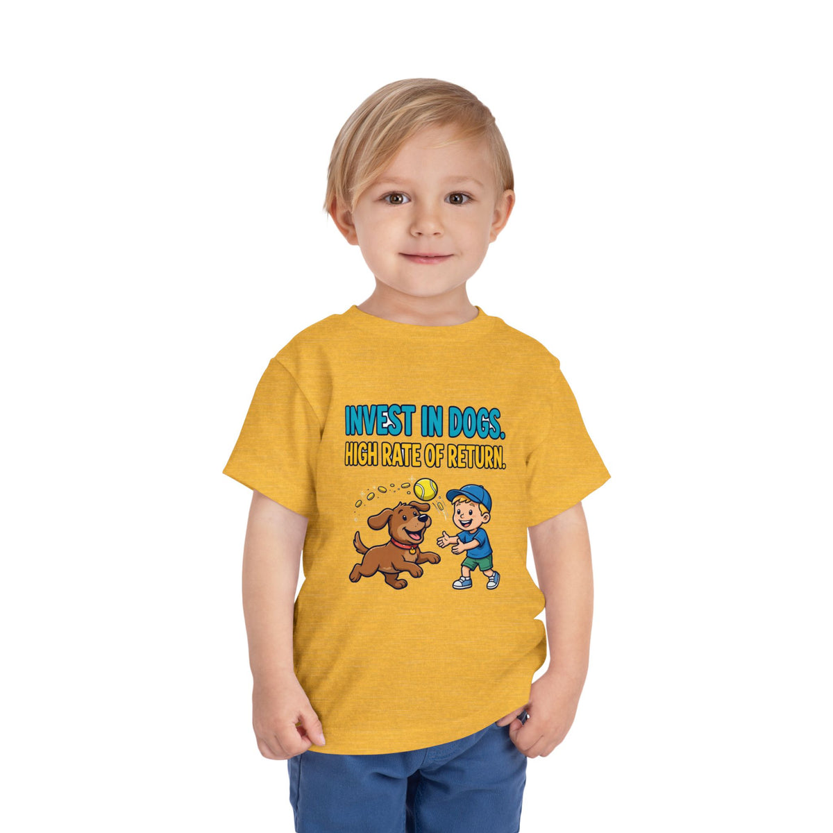 INVEST IN DOGS. HIGH RATE OF RETURN. Boys' Toddler Tee | Funny Finance Kids Clothing