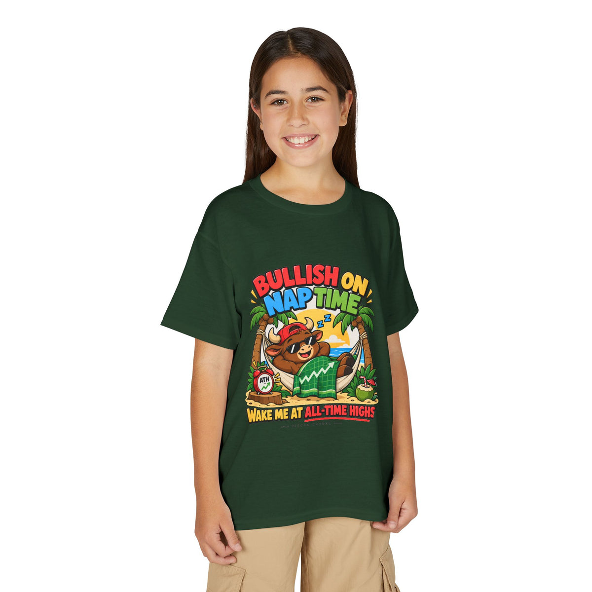 BULL NAP TIME. Youth Tee | Funny Finance Kids Clothing