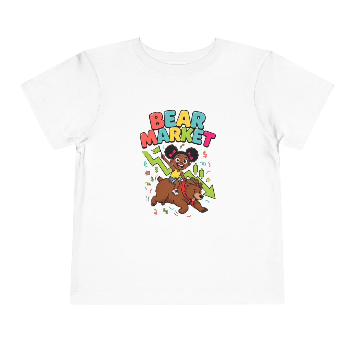 BEAR MARKET. Girls' Toddler Tee | Funny Finance Kids Clothing