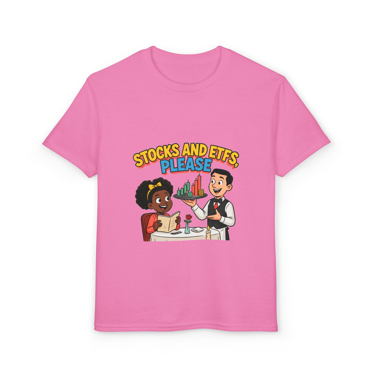 STOCKS AND ETFS, PLEASE. Girls' Youth Tee | Funny Finance Kids Clothing
