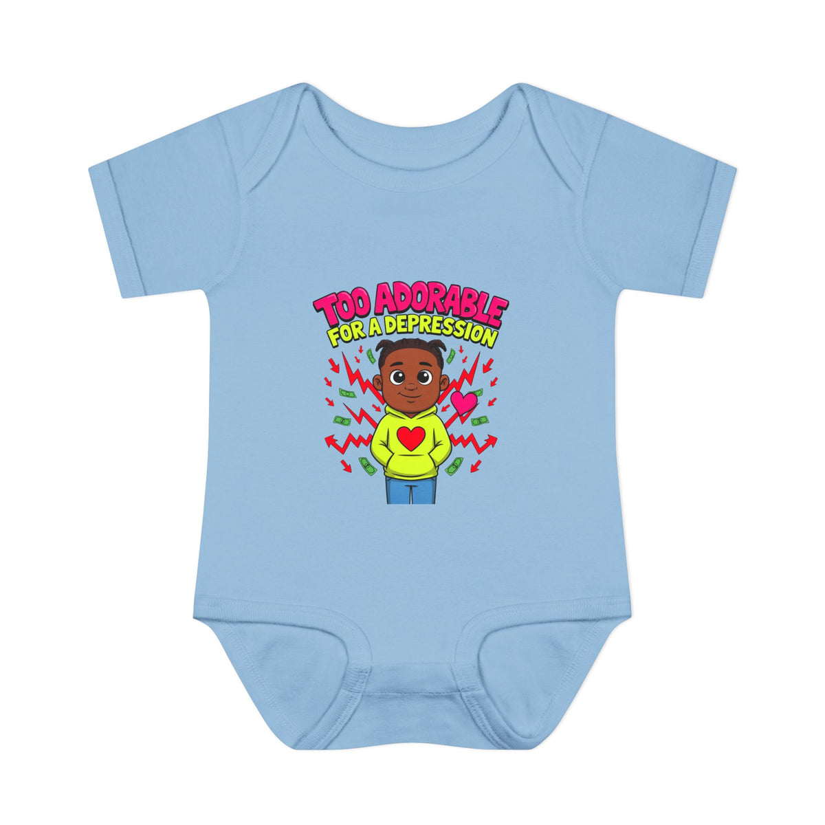 TOO ADORABLE FOR A DEPRESSION. Boys' Baby Bodysuit | Funny Finance Kids Clothing