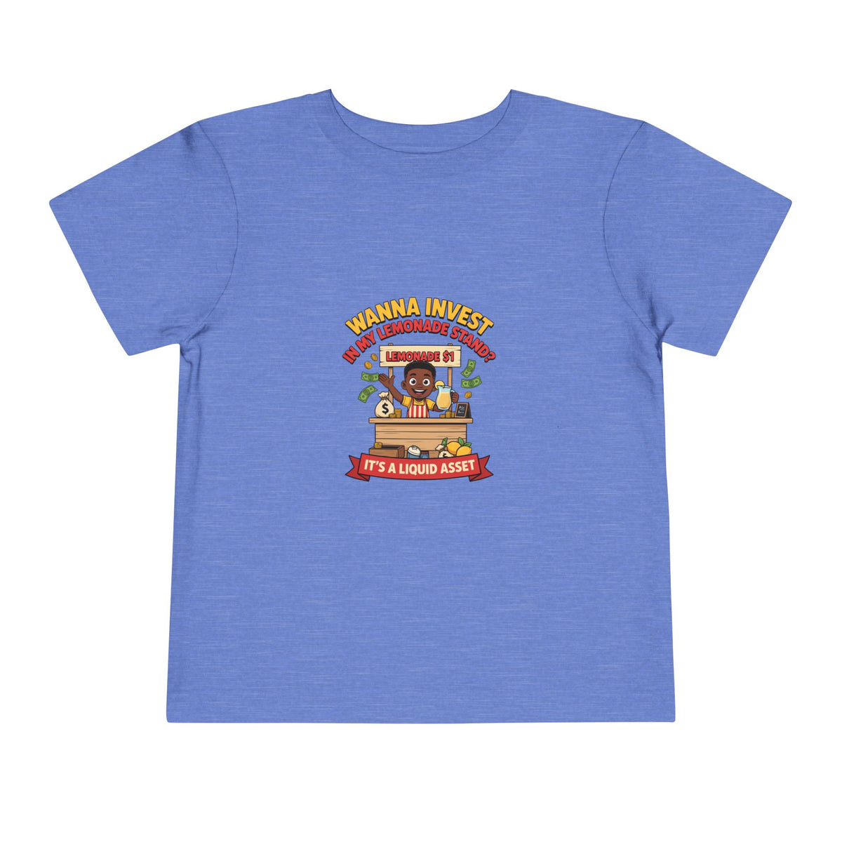 WANNA INVEST IN MY LEMONADE STAND? IT'S A LIQUID ASSET. Boys' Toddler Tee | Funny Finance Kids Clothing