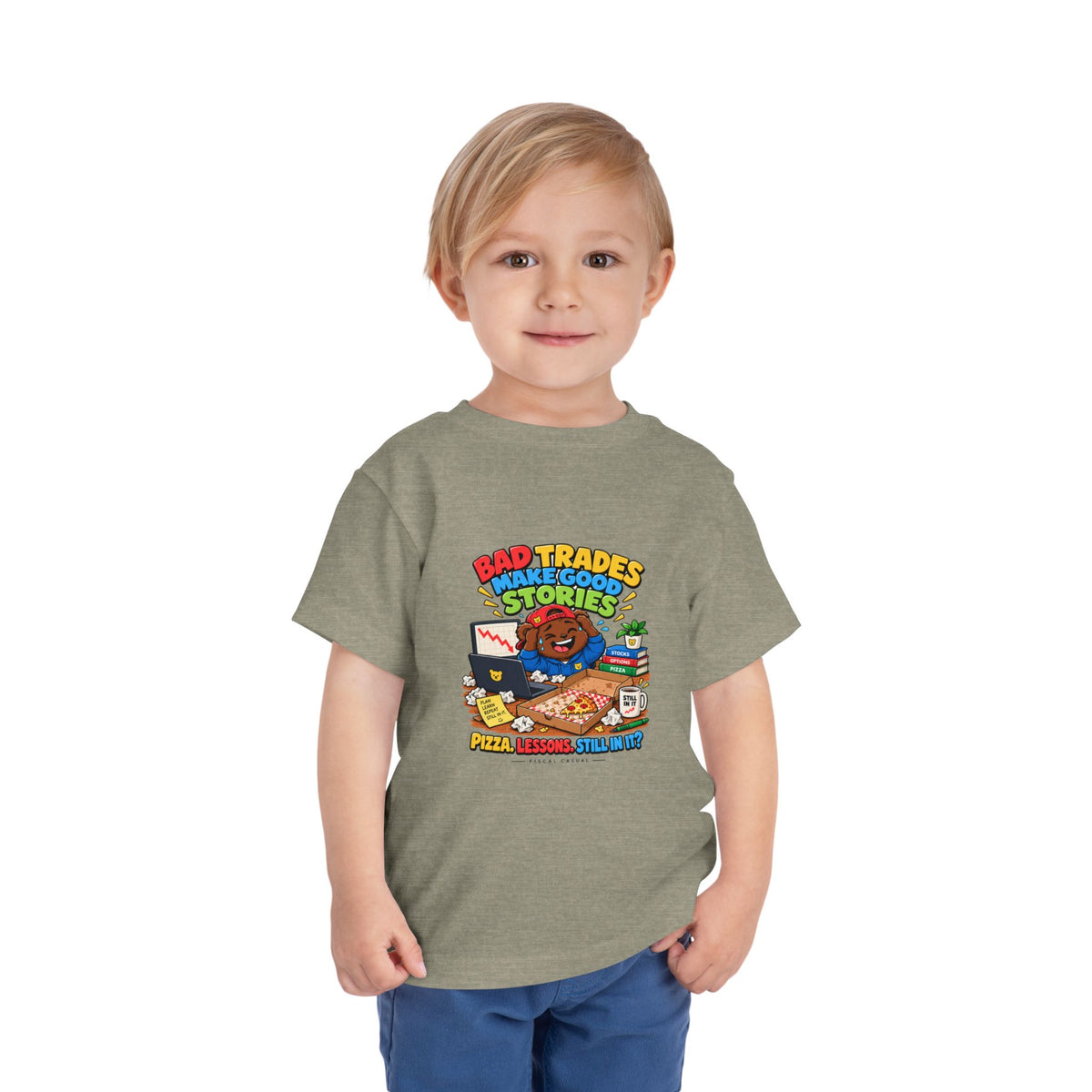 BEAR BAD TRADES. Toddler Tee | Funny Finance Kids Clothing