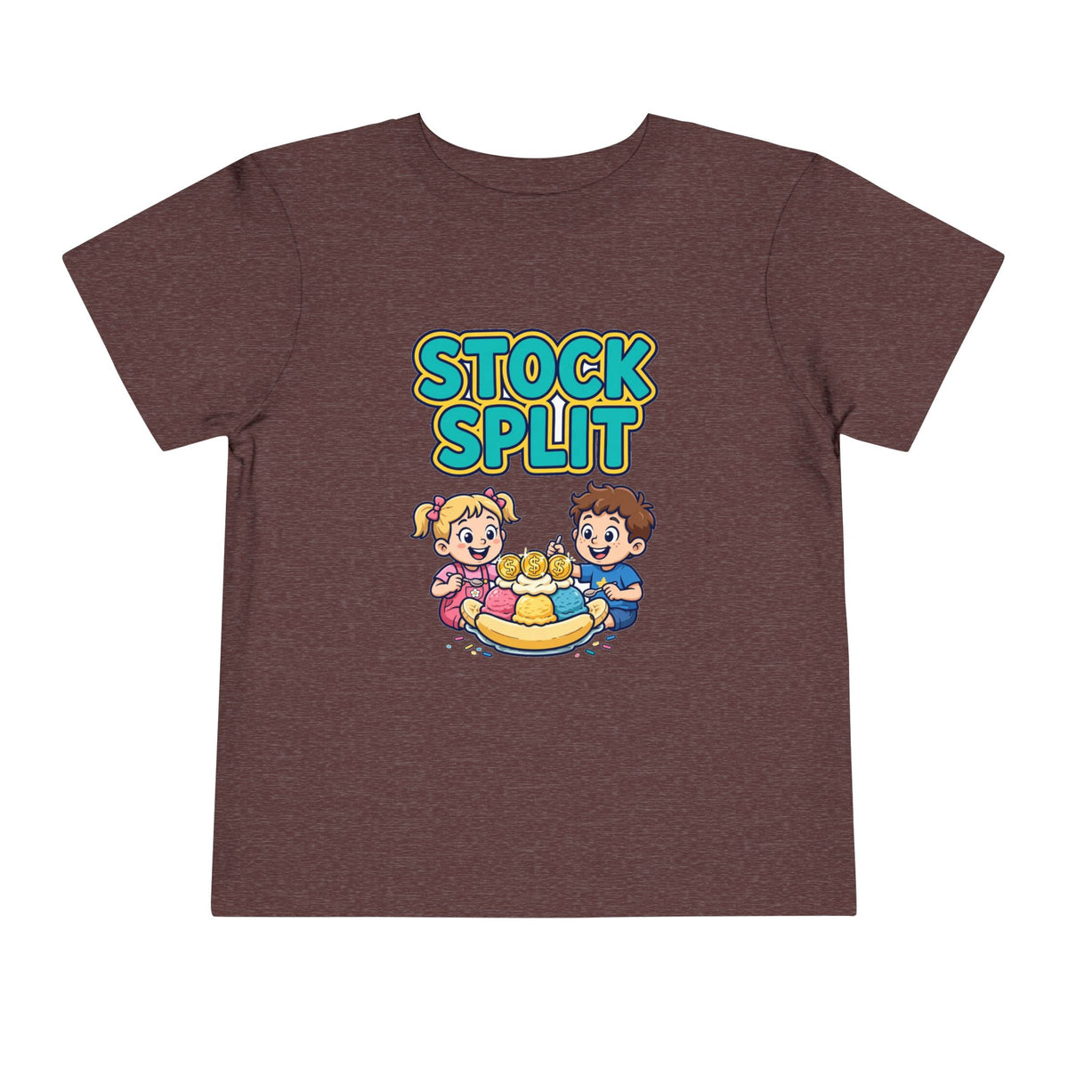 STOCK SPLIT. Girls' Toddler Tee | Funny Finance Kids Clothing