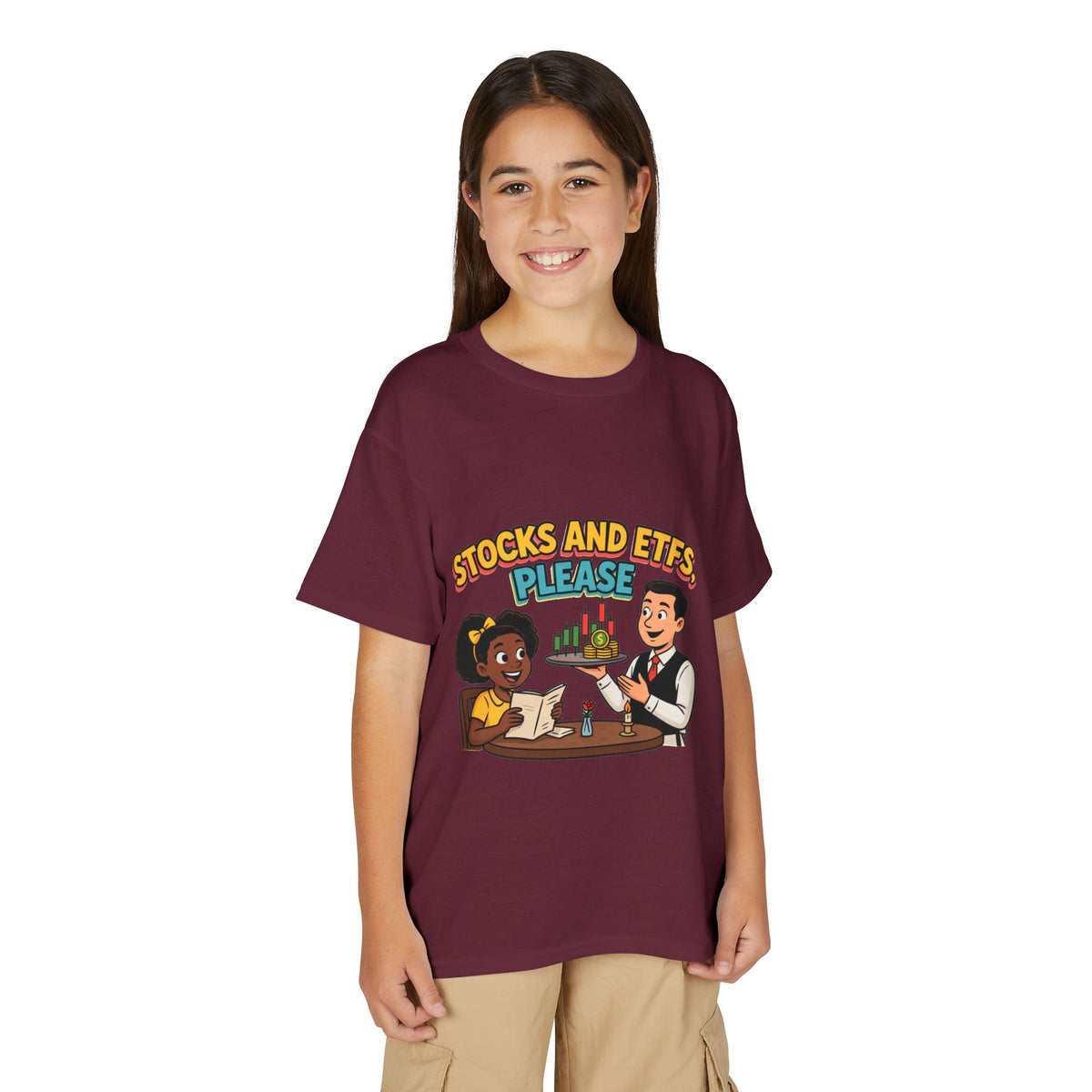 STOCKS AND ETFS, PLEASE. Girls' Youth Tee | Funny Finance Kids Clothing
