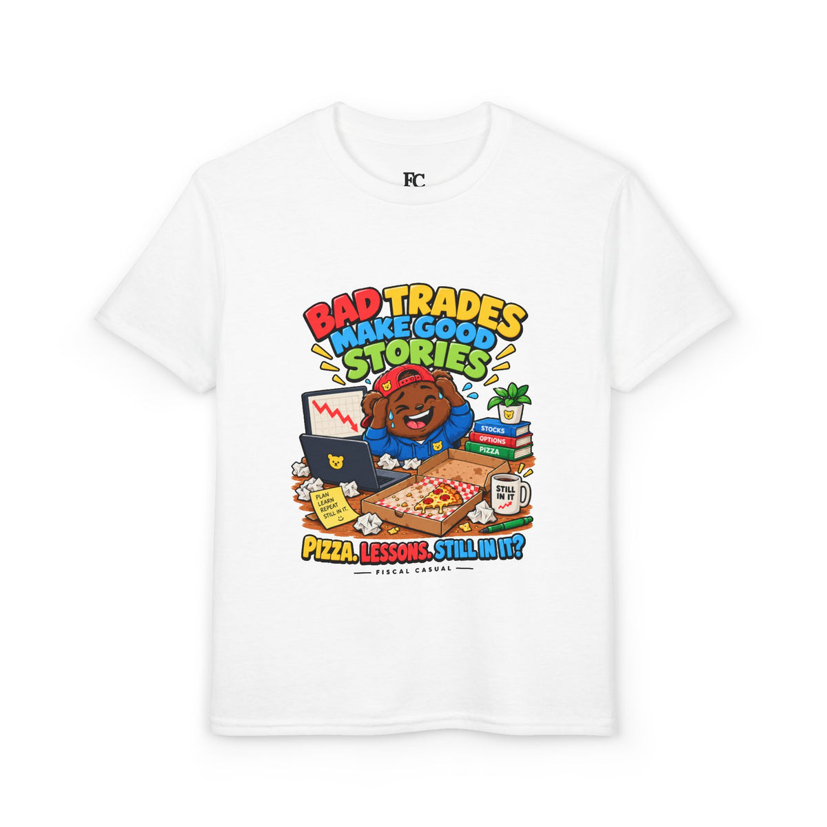 BEAR BAD TRADES. Youth Tee | Funny Finance Kids Clothing
