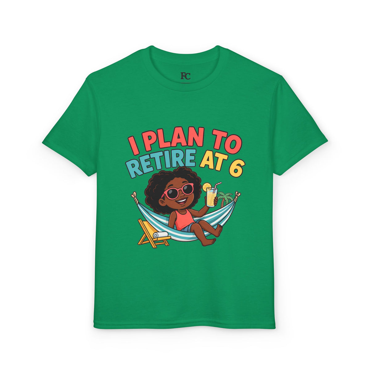 I PLAN TO RETIRE AT 6. Girls' Youth Tee | Funny Finance Kids Clothing