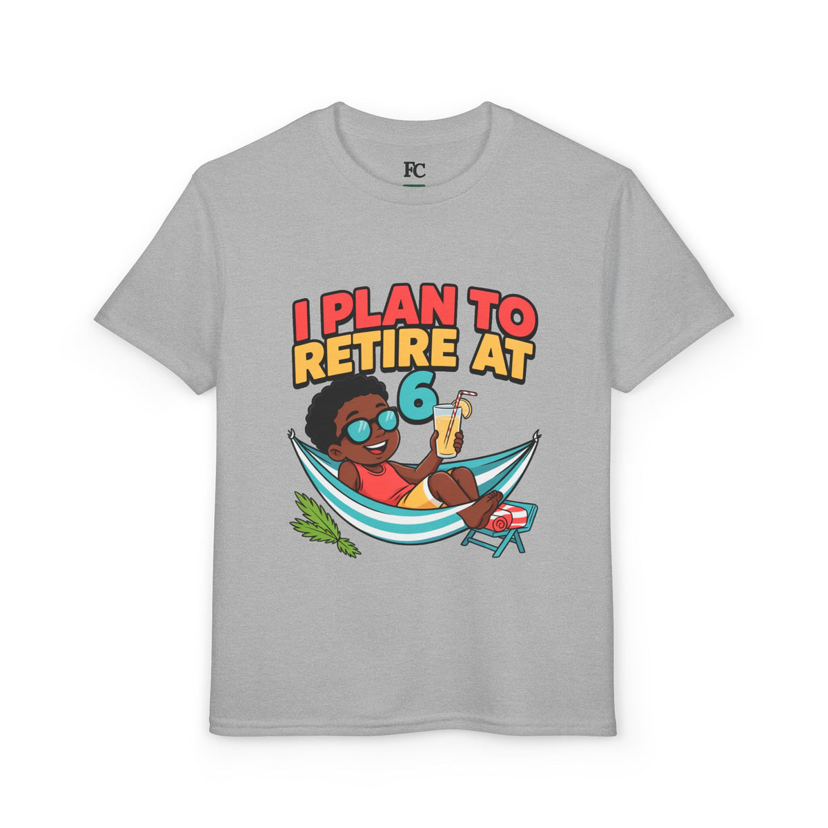I PLAN TO RETIRE AT 6. Boys' Youth Tee | Funny Finance Kids Clothing