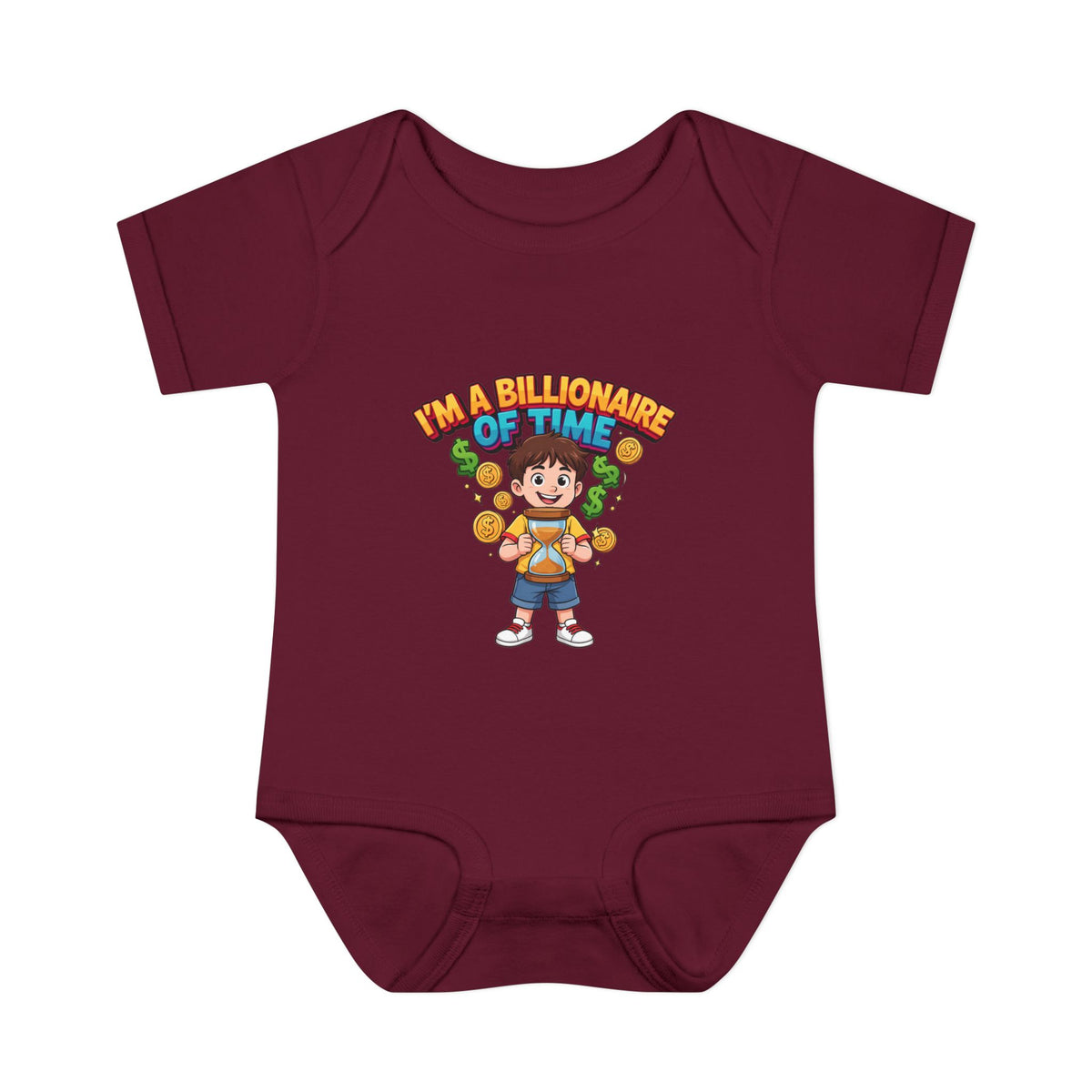 I'M A BILLIONAIRE OF TIME. Boys' Baby Bodysuit | Funny Finance Kids Clothing