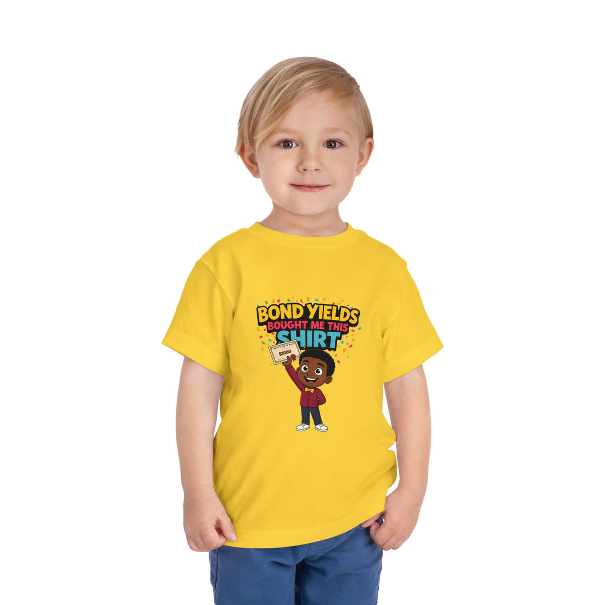 BOND YIELDS BOUGHT ME THIS SHIRT. Boys' Toddler Tee | Funny Finance Kids Clothing