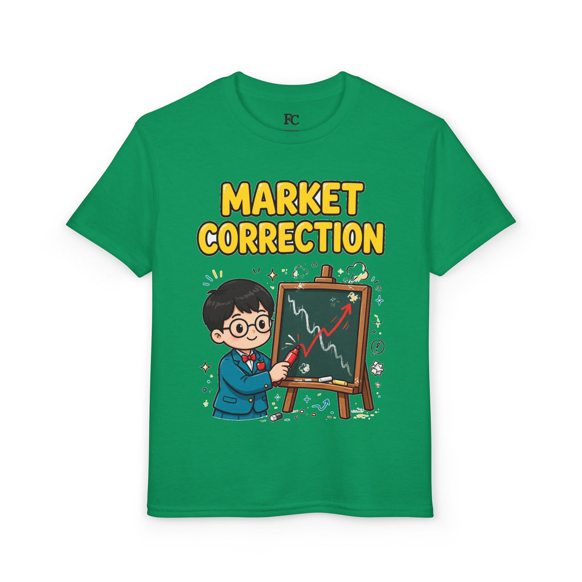 MARKET CORRECTION. Boys' Youth Tee | Funny Finance Kids Clothing