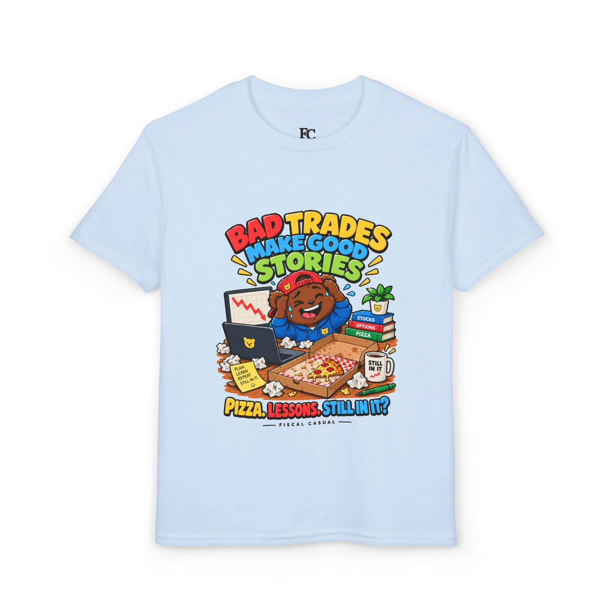 BEAR BAD TRADES. Youth Tee | Funny Finance Kids Clothing