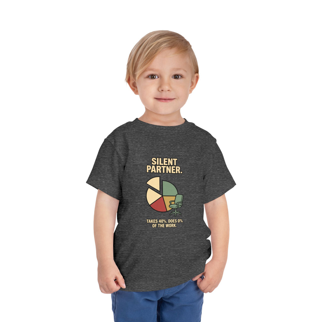 SILENT PARTNER. Toddler Tee | Funny Finance Kids Shirt