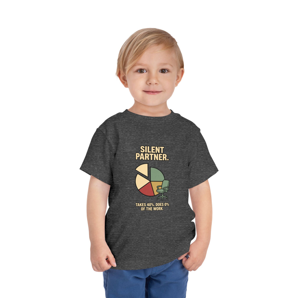 SILENT PARTNER. Toddler Tee | Funny Finance Kids Shirt