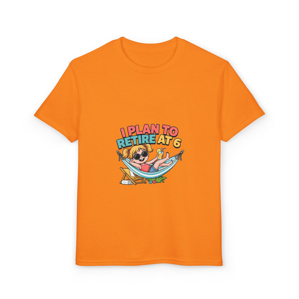 I PLAN TO RETIRE AT 6. Girls' Youth Tee | Funny Finance Kids Clothing