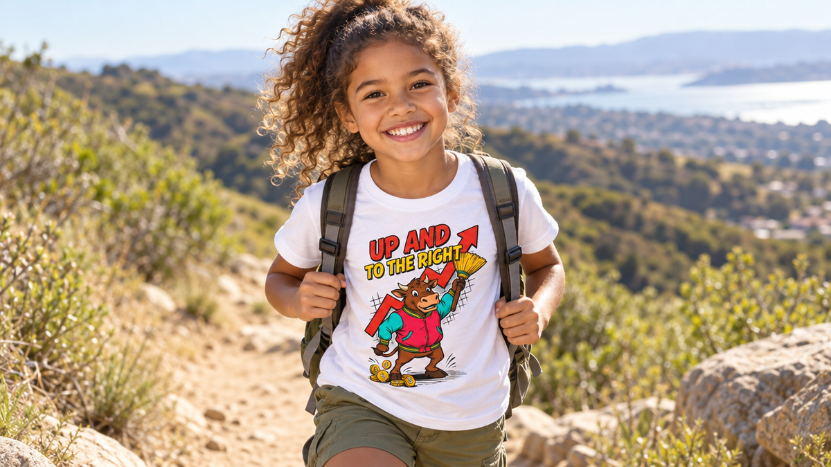 UP AND TO THE RIGHT. Youth Tee | Funny Finance Kids Clothing