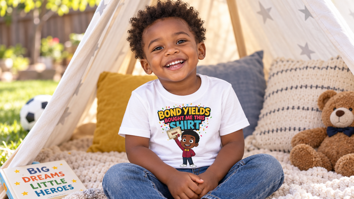 BOND YIELDS BOUGHT ME THIS SHIRT. Boys' Toddler Tee | Funny Finance Kids Clothing