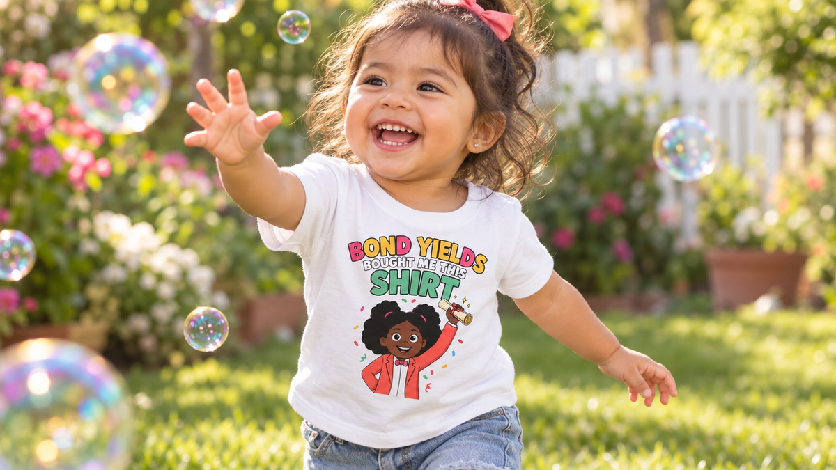 BOND YIELDS BOUGHT ME THIS SHIRT. Girls' Toddler Tee | Funny Finance Kids Clothing