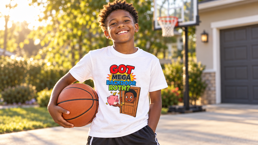 GOT MEGA BACKDOOR ROTH? Boys' Youth Tee | Funny Finance Kids Clothing