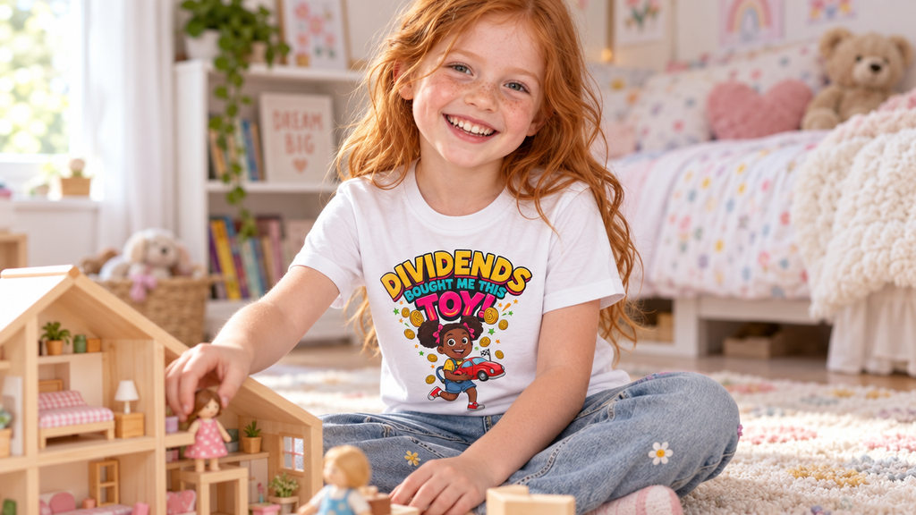 DIVIDENDS BOUGHT ME THIS TOY. Girls' Youth Tee | Funny Finance Kids Clothing