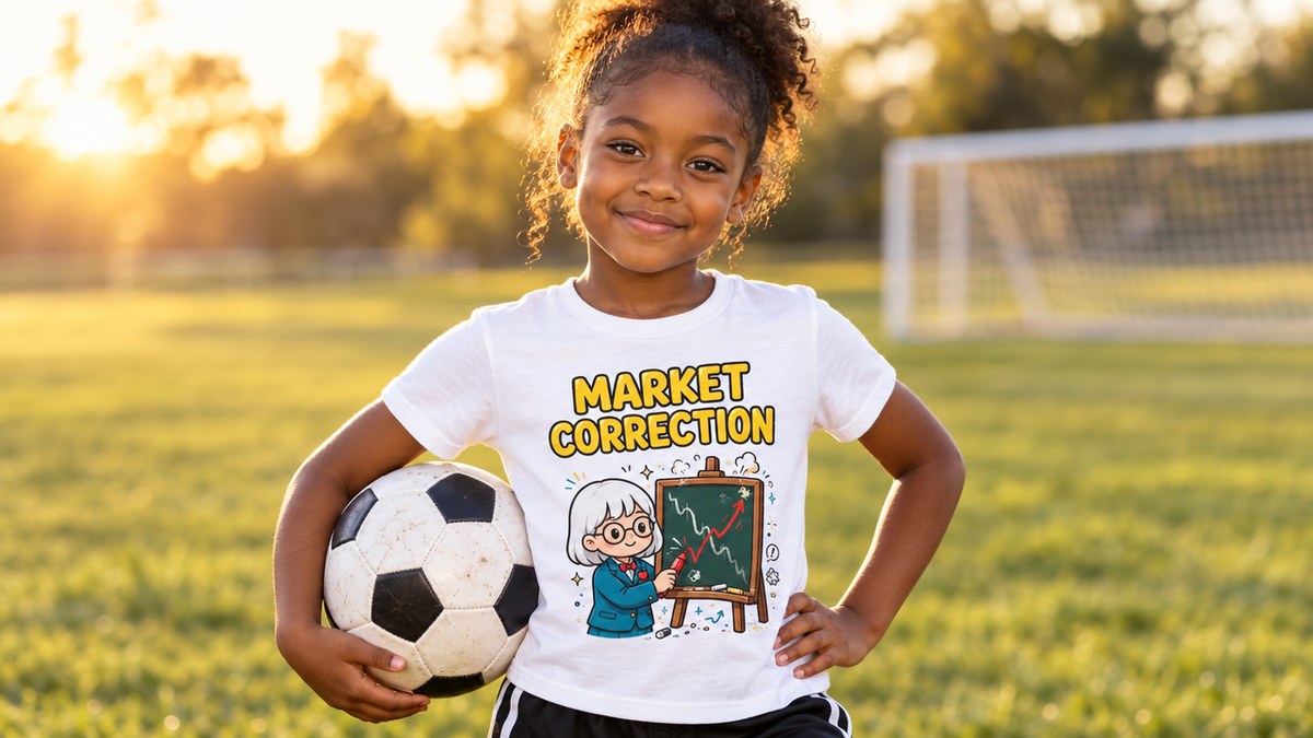 MARKET CORRECTION. Girls' Youth Tee | Funny Finance Kids Clothing